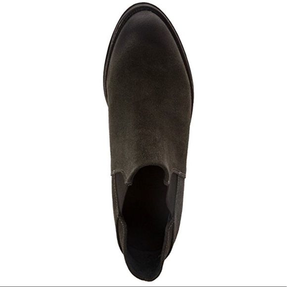 Gray Genuine Leather Burnished Toe Ankle Booties - Picture 7 of 7